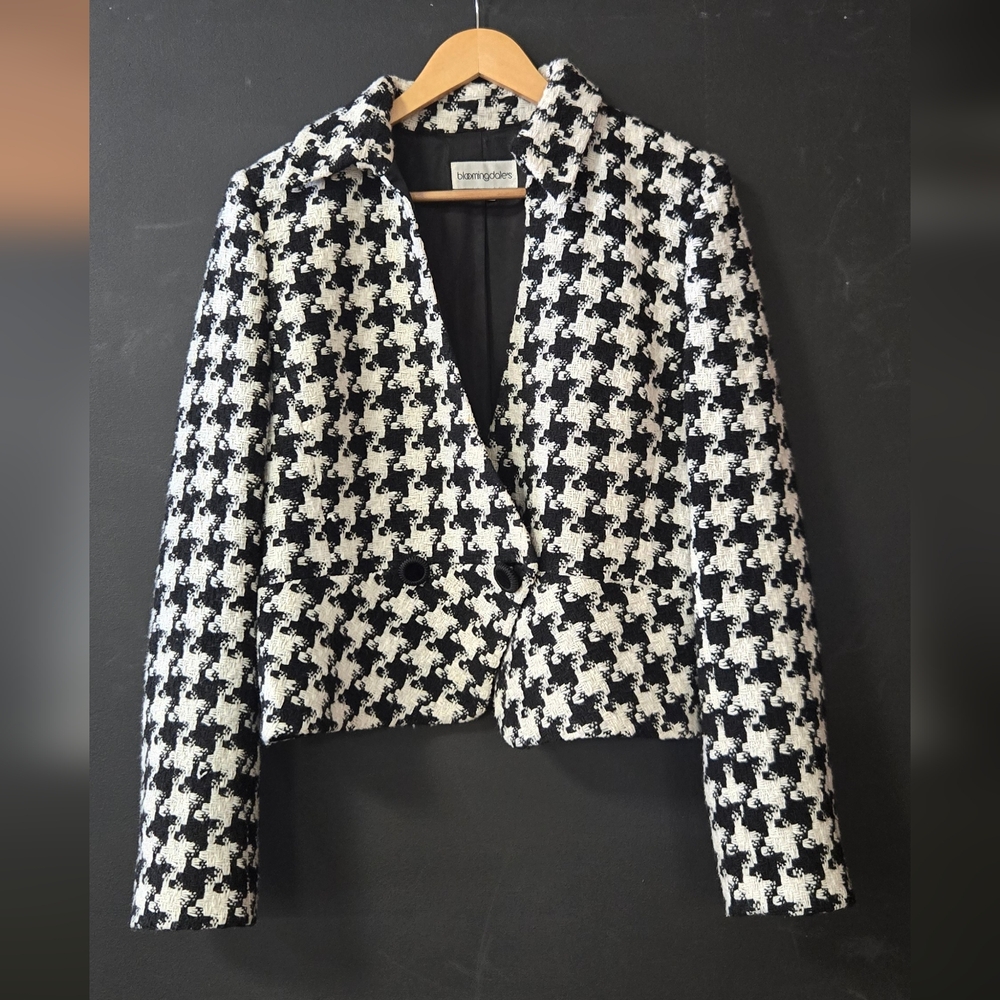 Bloomingdale's Monochrome Houndstooth Blazer